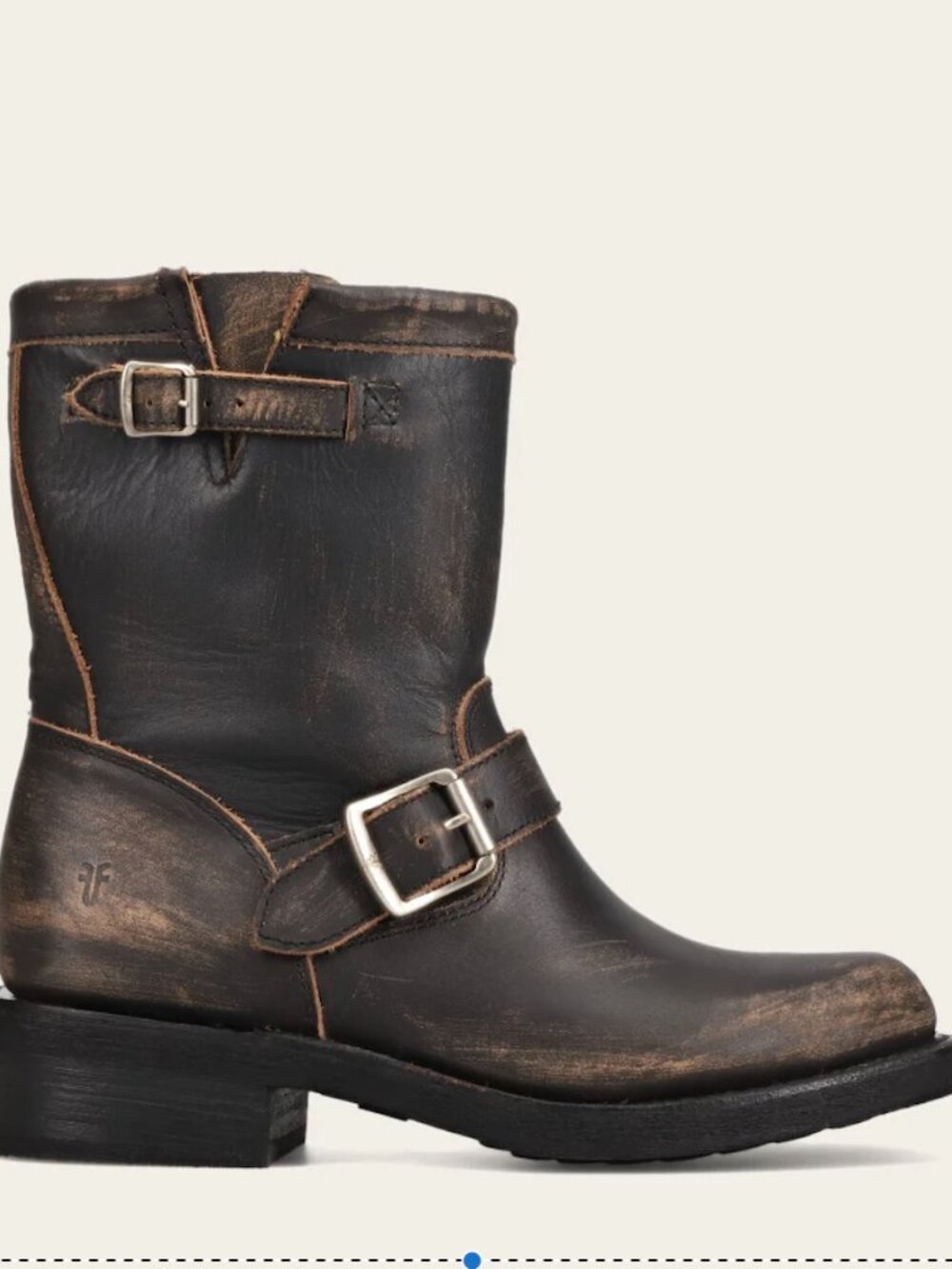 Viv Short Engineer
Distressed Black / 7.5
 Leather Engineer Boots with Buckles